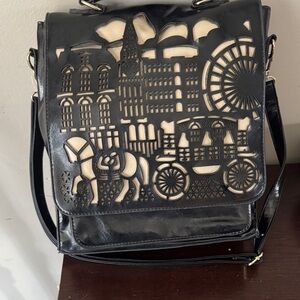Black Cutout Design Women Bag